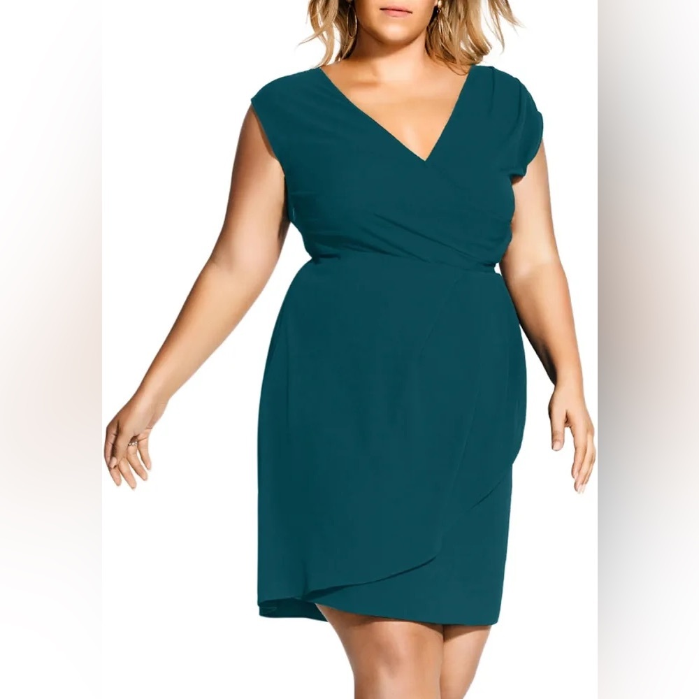 City Chic Jade Wrapped Midi Dress